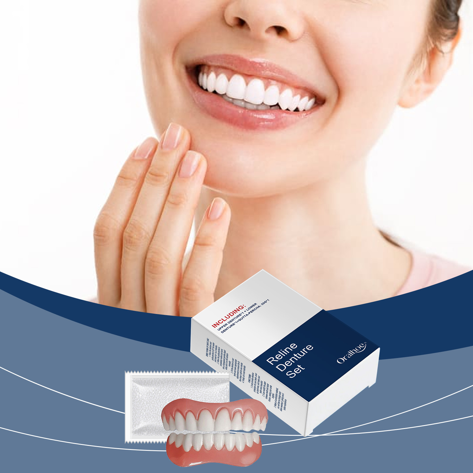 Teeth Whitening For Braces - False Teeth Dentures Temporary Tooth Oral