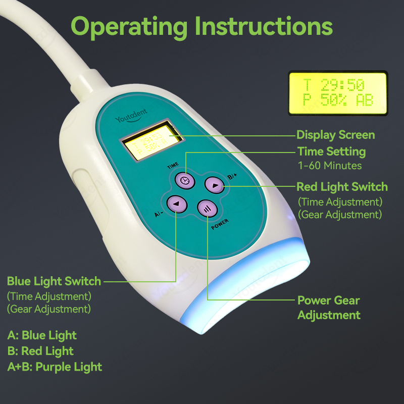 50W Dental Touch Screen 3 Colo - огляд і ціна Teeth Whitening Free