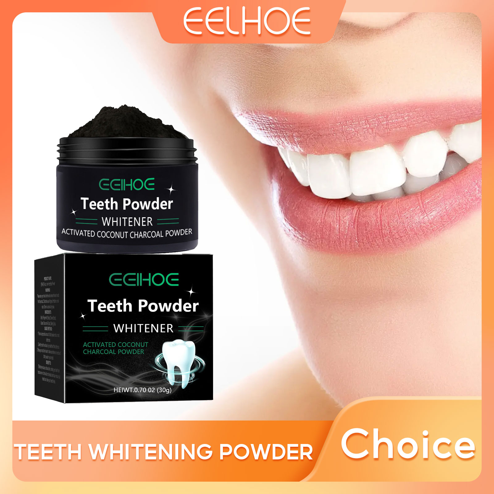 EELHOE Charcoal Powder for Tee - огляд і ціна Teeth Whitening Charcoal Powder