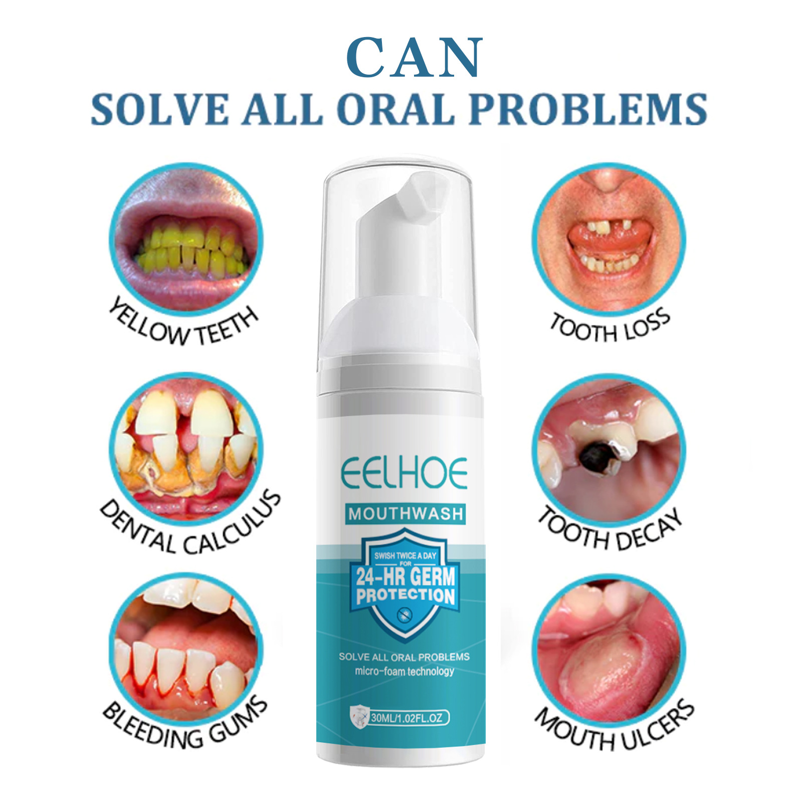 EELHOE Tooth Whitening Cleanin - огляд і ціна Teeth Whitening Foam