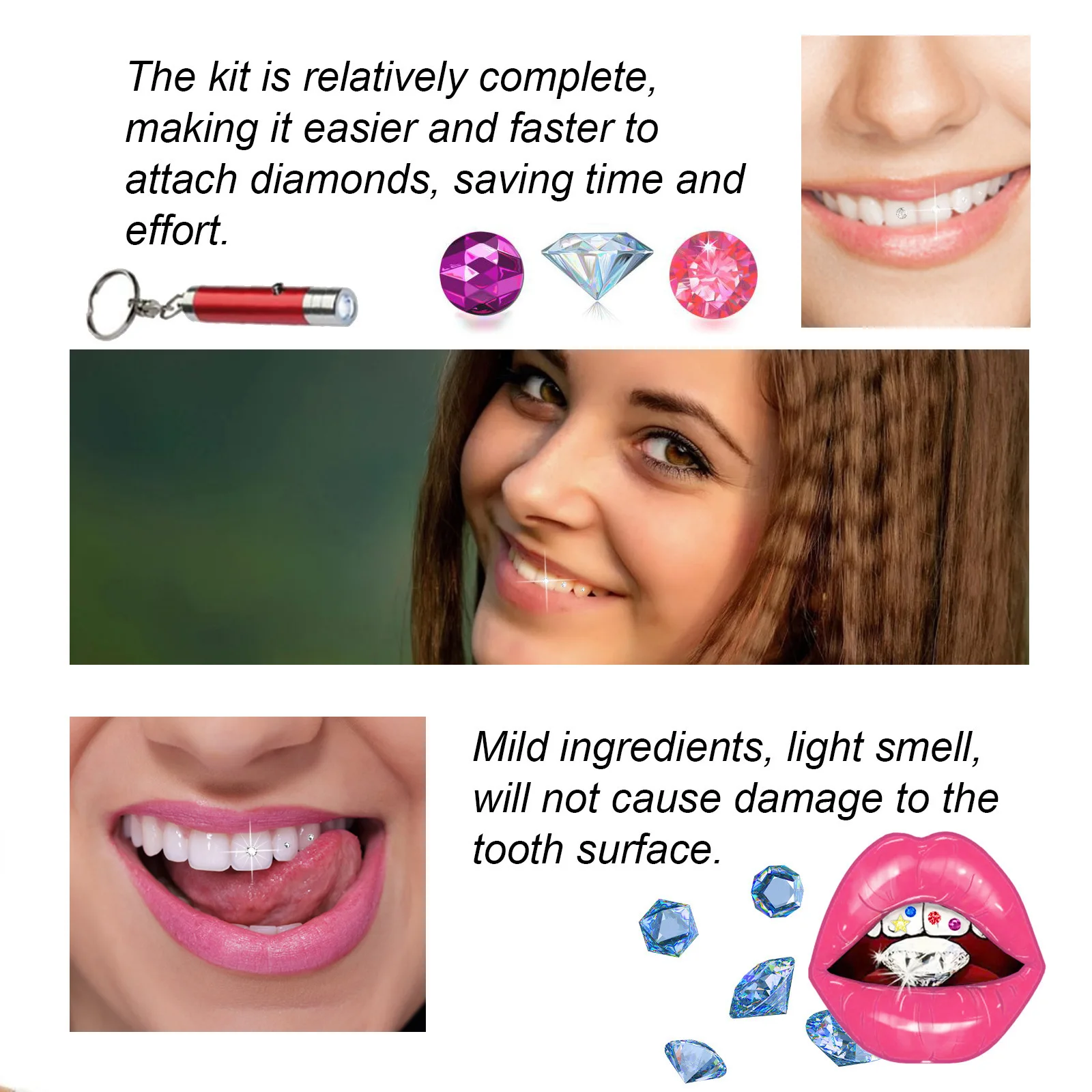 Tooth Jewelry Kit DIY Clear Pr - огляд і ціна Teeth Whitening Kit With Light