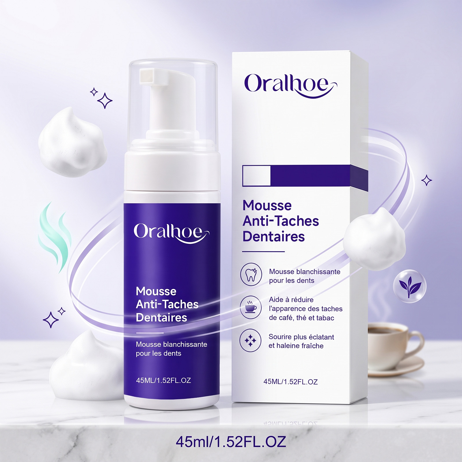 Purple Toothpaste Mousse Foam  - огляд і ціна Teeth Whitening Foam