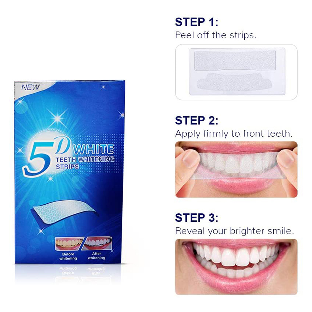 5D White Teeth Whitening Strip - огляд і ціна Teeth Whitening Hydrogen Peroxide